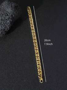 Pulsera negra con forma de arma y cadena metálica, accesorio de verano simple y cool - Amarillo Oro - Ver 4