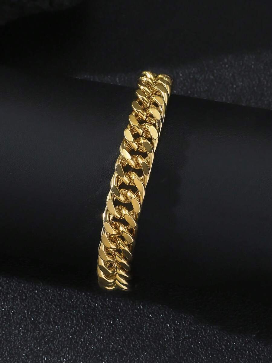 Pulsera negra con forma de arma y cadena metálica, accesorio de verano simple y cool - Amarillo Oro - Ver 1