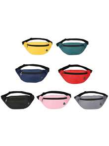 1件装新款简约腰包休闲运动男女胸包多用途大容量上班休闲运动耐打日常跑步磨砂收银手机钱包 - 彩色 - 查看 3