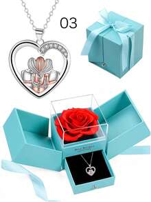 Xà phòng thơm hương hoa hồng trong hộp quà màu xanh, 3 chiếc vòng cổ mặt dây chuyền hình trái tim của người bạn thân nhất, Bộ quà tặng trang sức "Anh yêu em" cho mẹ, vợ, cặp đôi, con gái, bạn gái, bạn thân nhất, chị gái, chính bạn, bạn cùng phòng, tuyệt vời cho Giáng sinh, lễ hội mua sắm, Lễ tạ ơn, Ngày lễ tình nhân, kỷ niệm, Ngày của mẹ, đám cưới, tốt nghiệp, tiệc sinh nhật Quà tặng Giáng sinh - vòng cổ tình yêu - Xem 5