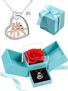 Xà phòng thơm hương hoa hồng trong hộp quà màu xanh, 3 chiếc vòng cổ mặt dây chuyền hình trái tim của người bạn thân nhất, Bộ quà tặng trang sức "Anh yêu em" cho mẹ, vợ, cặp đôi, con gái, bạn gái, bạn thân nhất, chị gái, chính bạn, bạn cùng phòng, tuyệt vời cho Giáng sinh, lễ hội mua sắm, Lễ tạ ơn, Ngày lễ tình nhân, kỷ niệm, Ngày của mẹ, đám cưới, tốt nghiệp, tiệc sinh nhật Quà tặng Giáng sinh - vòng cổ tình yêu - Xem 3