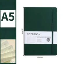 A5 Faux Leather Binding Business Notebook, Hard Cover Journal With Elastic Band Back To School