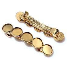 2个铜质发夹发箍夹子，空白底座，适用于12mm凸面宝石，DIY珠宝制作配件。