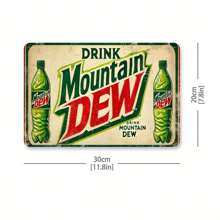 Vintage Style Mountain Dew Metal Sign, 8 X 12 Inch - Iron Wall Art Decor, Suitable For Cafes, Kitchens, Bars And Homes, Gardens, Outdoor Inspirations, Great For Collectors And Gifts.,Stickers,Wall Decal,Vinly Decal For Home Decorations,Spring Decoration Items Refesh Your Home,Rama Decoration Stickers Birthday Graduation