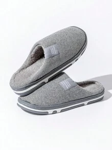 Pantuflas de interior para mujeres, estilo de etiqueta sólida, pantuflas de dormitorio antideslizantes y esponjosas, pantuflas de piso, pantuflas de piel para hombres y mujeres, para otoño/invierno