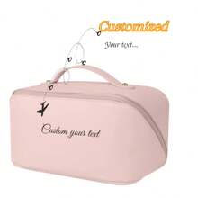 Bolsa de maquillaje personalizada para novia - Caja de almacenamiento de cosméticos de piel sintética personalizada con gran capacidad, adecuada para mujeres, ideal como regalo para damas de honor y Navidad, bolsa de maquillaje, accesorios de viaje