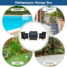 Outdoor Table & Chair Sets - Beige - View 7