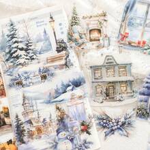 15 张/包复古风景贴纸、创意美学装饰贴纸、DIY 剪贴簿工艺材料、节日礼物、个性化贴纸相册学校用品 - 粉色 - 查看 6