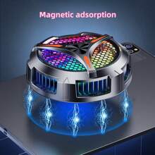 1pc Large Size Digital Display Semiconductor Magnetic Tablet Pc Dedicated Rgb Light Phone Cooler With Semiconductor Heatsink Back Clip Game Cooling Artifact For Mute Game E -Sports Gaming Accessories