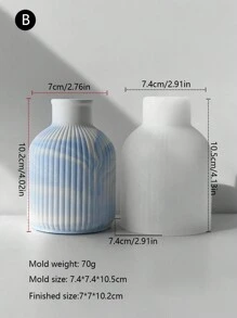 DIY涂鸦花瓶 自制创意花瓶模具 石膏插花树脂模具 硅胶材质可重复制作 可拆卸清洗 - 白色 - 查看 14