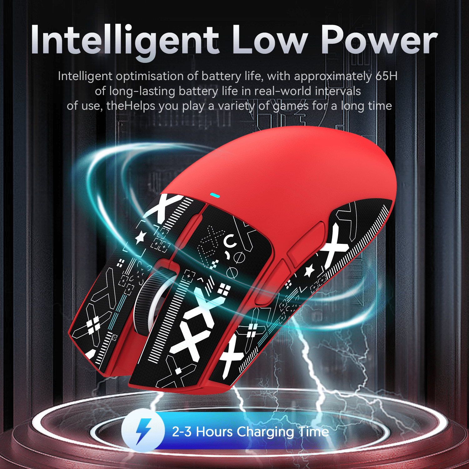 Souris de jeu sans fil super légère 11g avec ruban antidérapant, dock ...
