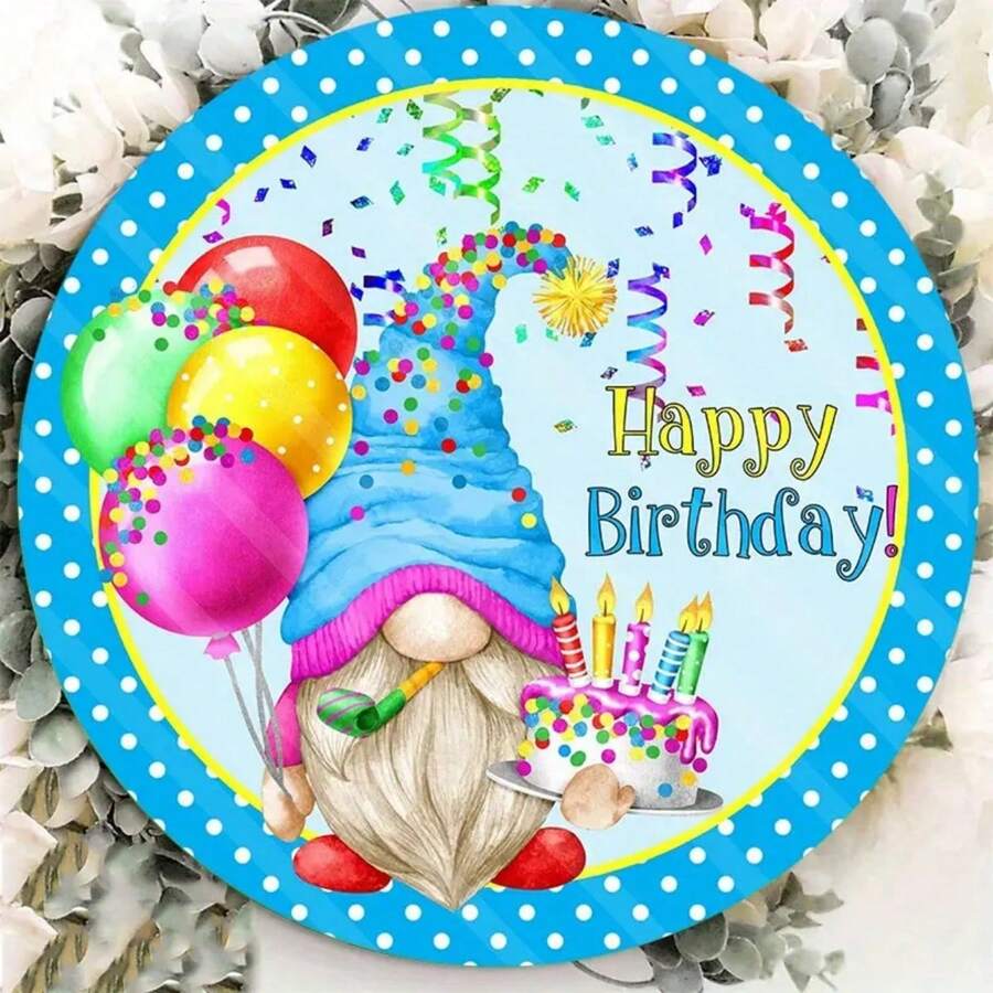 1 tấm biển gỗ "Chúc mừng sinh nhật", đồ trang trí trên bánh, biển trang trí Giáng sinh/Năm mới, phong cách ngẫu nhiên làm quà tặng Giáng sinh/Năm mới - Nhiều màu - Xem 1