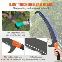 Manual Pole Saw - 7.3 To 27 Ft Extendable. Sharp Steel Blade For High Branches Trimming. Manual Branch Trimmer With Lightweight 8 Fiberglass Handles. Ideal For Pruning Palms And Shrubs. - 27 英尺雙鉤鋸 + 備用刀片 + 剪刀 - 查看 8