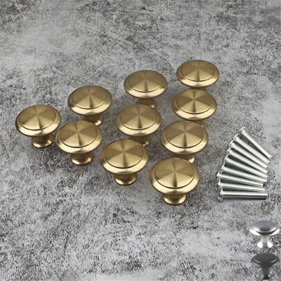 Pack Of 20 Gold Minimalist Single Hole Cabinet Drawer Pull Handle, Round Furniture Knob For Cabinet & Wardrobe Doors Drawer Knobs, Highly Attractive Cabinet Knob Pull Minimalist Handle , Stainless Steel Kitchen Cabinet Vintage Handle, Cabinet Bathroom Modern Door Handle,Kitchen Creative Drawer Furniture Hardware