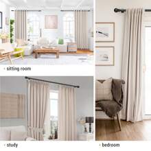 1 件现代优雅哑光黑色金属窗帘杆，5/8 英寸直径装饰窗帘单杆套装，配有圆形顶饰和支架，适用于客厅、卧室、书房、厨房。 - 黑色 - 查看 8