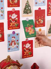 12 件复古圣诞礼物标签贺卡、带挂绳孔的花店装饰品，最受欢迎的圣诞礼物！ - 彩色 - 查看 1