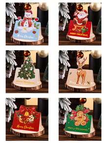 12 件复古圣诞礼物标签贺卡、带挂绳孔的花店装饰品，最受欢迎的圣诞礼物！ - 彩色 - 查看 7