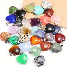 15/20/30pcs Natural Stone Charm Pendant, Various Styles Like Teardrop & Heart Shape, Suitable For Jewelry Making Valentines