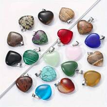 15/20/30pcs Natural Stone Charm Pendant, Various Styles Like Teardrop & Heart Shape, Suitable For Jewelry Making Valentines