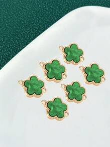 5 件/包合金贝壳五瓣花和三叶草多色金色吊坠，DIY 项链和手链饰品，送给朋友和家人的礼物 - 彩色 - 查看 11