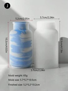 DIY涂鸦花瓶 自制创意花瓶模具 石膏插花树脂模具 硅胶材质可重复制作 可拆卸清洗 - 白色 - 查看 9