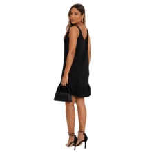 Short Black Dress Beach Party Strap Lined Cat Girls - 黑色 - 查看 7