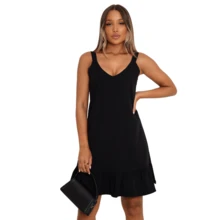 Short Black Dress Beach Party Strap Lined Cat Girls - 黑色 - 查看 5
