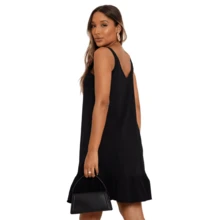 Short Black Dress Beach Party Strap Lined Cat Girls - 黑色 - 查看 6