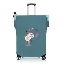 行李箱罩旅行箱罩适用于 18 至 32 英寸行李箱保护套男女户外度假旅行必备配件涤纶行李箱弹力防尘罩时尚首字母姓名 A 至 Z 字母印花 - 藍-圖案 1 - 查看 39