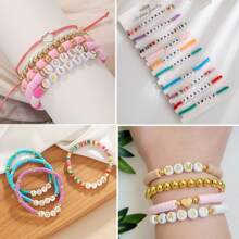 500 pièces/1000 pièces Perles à lettres noires rondes blanches en acrylique, perles lâches mixtes A-Z, pour bracelets DIY, colliers, porte-clés, fournitures d'artisanat de bijouterie