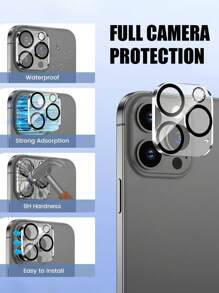 四合一包装：2 个屏幕隐私保护膜和 2 个相机镜头保护膜，兼容 iPhone 15/15Plus/15Pro/15Promax - 黑色 - 查看 4