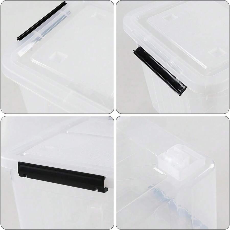 30 Quart Storage Boxes With Wheels, 4Pack Clear Plastic Storage Bins