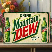 Vintage Style Mountain Dew Metal Sign, 8 X 12 Inch - Iron Wall Art Decor, Suitable For Cafes, Kitchens, Bars And Homes, Gardens, Outdoor Inspirations, Great For Collectors And Gifts.,Stickers,Wall Decal,Vinly Decal For Home Decorations,Spring Decoration Items Refesh Your Home,Rama Decoration Stickers Birthday Graduation