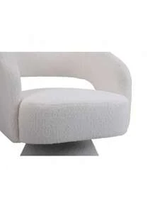 Swivel Accent Chair Armchair, Round Barrel Chair In Fabric For Living Room Bedroom,White,DreamDecor