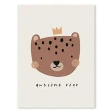 1 件婴儿可爱鹅豹熊樱桃蝴蝶墙壁艺术海报北欧帆布画和版画墙壁画儿童房装饰无框架 - 彩色 - 查看 19