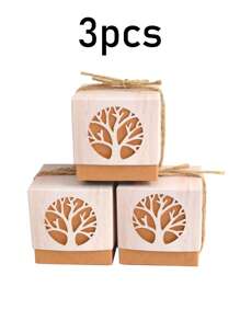 Bộ 1/3/5 hộp quà rỗng hình cây cổ điển kèm dây thừng, có thể đựng kẹo, bánh quy, trái cây sấy khô, kẹo dẻo, các loại hạt, v.v. Thích hợp cho sinh nhật, đám cưới và tiệc tùng - Quà tặng tiệc, hộp quà và đồ trang trí - Nhiều màu - Xem 13