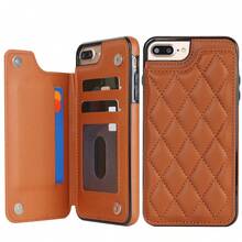 AWQUER 钱包手机壳适用于 16 15 14 Plus 13 12 11 Pro Max 8 7 Plus SE 5G 2020 2022 带信用卡插槽支架，PU 皮革手机壳适用于 Galaxy S24 S23 S22 S21 S20 FE Note 20 Ultra 10 Plus A55 A35 A25 A15 A54 A14 A73 A53 A13 A72 A52 A22 A12 A71 A51 A70 A50 S 4G 5G 支架防震带 RFID 屏蔽手机袋保护套 - 棕色 - 查看 14