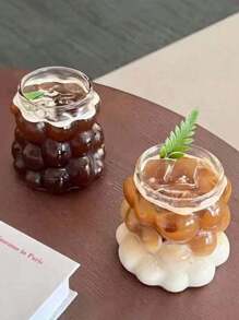 1pc 350ml Grape Shaped High Borosilicate Glass Latte Coffee Milk Cup, Glass Mug