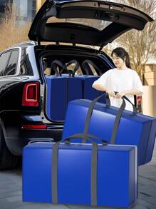 1 Túi đựng và xử lý vải siêu dày và chịu lực, vải có thể gấp lại, đường khâu tinh xảo, túi đựng có khóa kéo hai chiều, túi đựng dung tích lớn, túi đựng đồ chơi, túi đựng hành lý, thích hợp để vận chuyển tại nhà, lưu trữ tại nhà, túi đựng đồ, túi chuyển nhà, túi đựng quần áo - Màu xanh hải quân - Xem 2