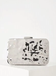 迷人、优雅、精致、安静奢华迷你休闲金属手拿包，适合派对、婚礼、舞会、晚宴/宴会，搭配婚纱、礼服、舞会礼服、生日礼服 - 銀色 - 查看 2