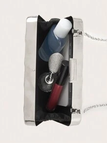 迷人、优雅、精致、安静奢华迷你休闲金属手拿包，适合派对、婚礼、舞会、晚宴/宴会，搭配婚纱、礼服、舞会礼服、生日礼服 - 銀色 - 查看 7