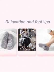 1 对精油足膜，保湿软化干裂足部护理，足部保湿凝胶腿套 - 灰色 - 查看 6