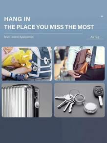 1pc Waterproof Protection Case Keychain Compatible With Apple AirTag Locator Tracker, Full Protective TPU Cover