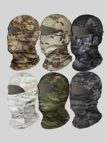 Musion 6 片装迷彩印花摩托车巴拉克拉法帽全脸面罩 MC 迷彩自行车装备透气滑雪面罩 适用于滑雪和骑行