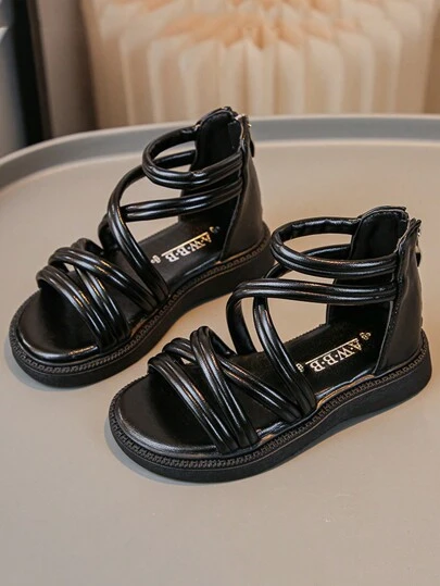 1 双儿童时尚凉鞋，舒适女童罗马凉鞋，公主凉鞋，这些儿童鞋非常舒适透气，宝宝都不想脱掉它们！