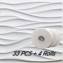 NKEN Panouri de perete 3D artistice cu model liniar. 29,4 x 29,4 cm, alb mat/negru. Material, inodor, ușor, ușor de instalat, rezistent la foc, impermeabil și la umezeală, potrivit pentru decorarea pereților în case, camere, băi, dormitoare și camere de zi. Ziua Mamei.