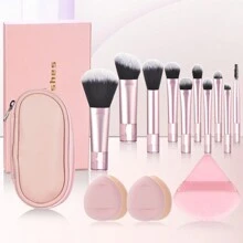Bộ quà tặng du lịch 10 bộ cọ trang điểm mini cổ điển đa năng dùng để trang điểm cho tủ quần áo, và bộ kết hợp có túi đựng, bộ dụng cụ trang điểm tiết kiệm chi phí, bộ cọ, bộ cọ trang điểm, bộ cọ trang điểm, bộ trang điểm hoàn chỉnh, bộ cọ trang điểm, bộ trang điểm hoàn chỉnh, bộ cọ, bộ cọ trang điểm, bộ quà tặng trang điểm, bộ - Hồng - Xem 8