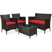 Outdoor Table & Chair Sets - Red - View 7