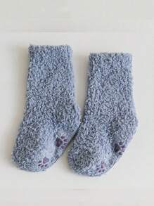 1 Pair Coral Fleece Thick Non-Slip Floor Socks For Babies, Toddler Crew Socks For Indoor Wear, Autumn/Winter - Multicolor - View 19