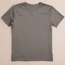 DRY FIT PLUS SIZE T-SHIRT - Plus Size T-Shirt With Holes In The Fabric Gym Workout Bodybuilding Slimfit Outdoor Sports Exercises Light Running - Màu xám đen - Xem 3